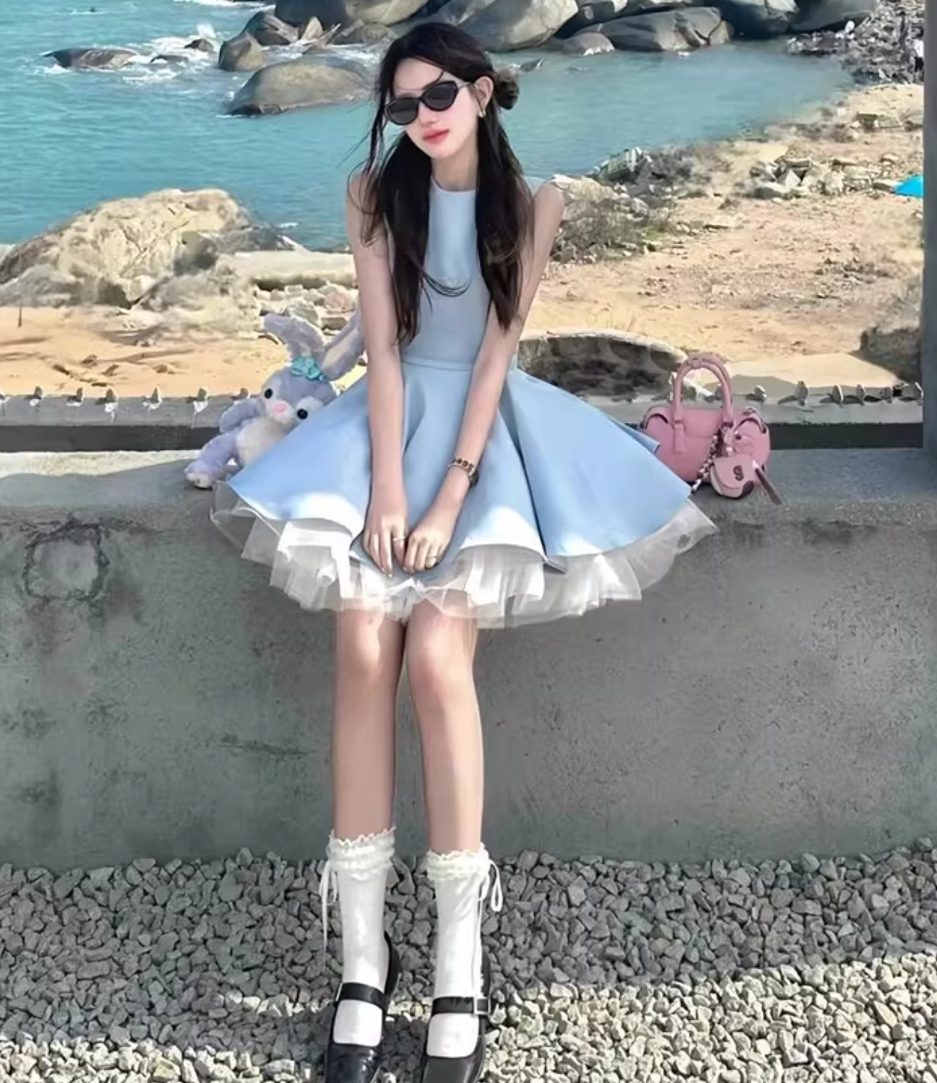 法式赫本风收腰蓬蓬公主裙